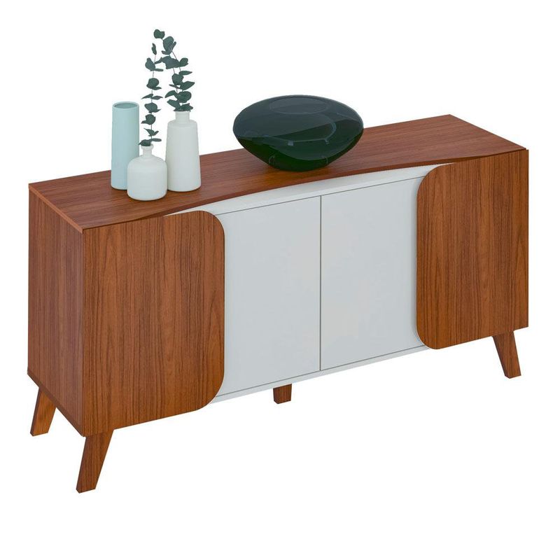 Bufetera Ely Café y Blanco de 160x46.8x77 Cm