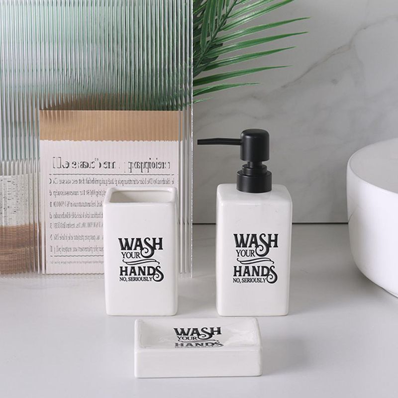Set de 3 Piezas para Baño Blanco con Negro