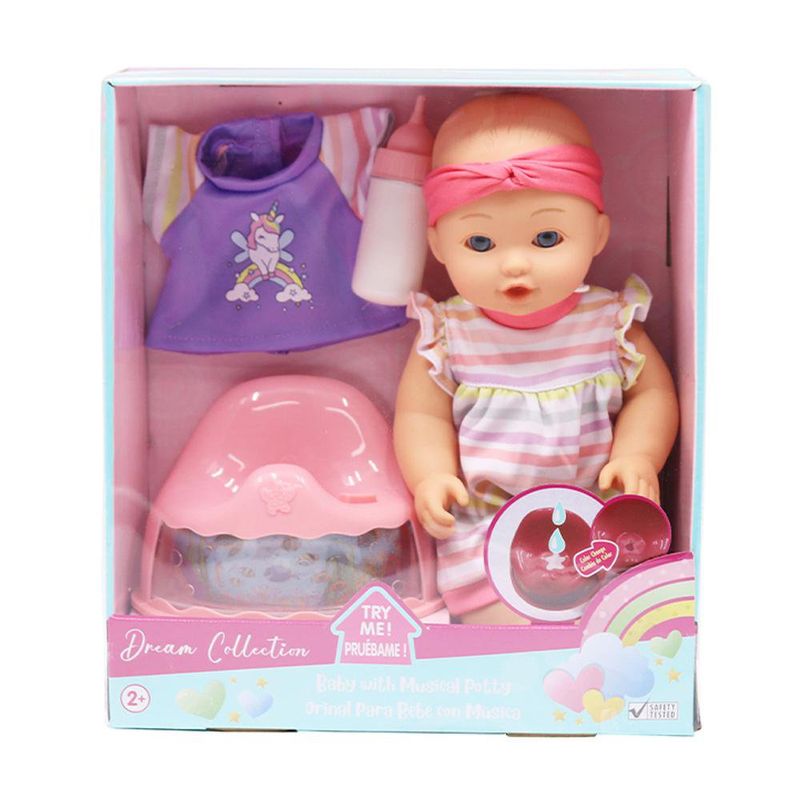 Muñeca bebé con Baño Musical y Accesorios