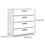 Gavetero Turin Blanco y Beige de 4 Gavetas