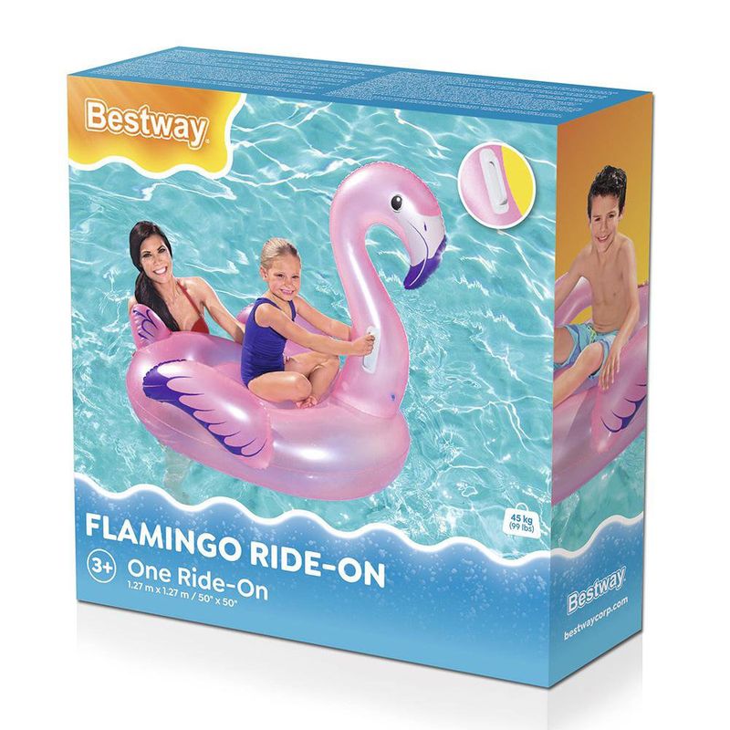 Flotador Inflable de Flamenco Rosa con Manijas para Niños