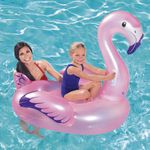 Flotador Inflable de Flamenco Rosa con Manijas para Niños