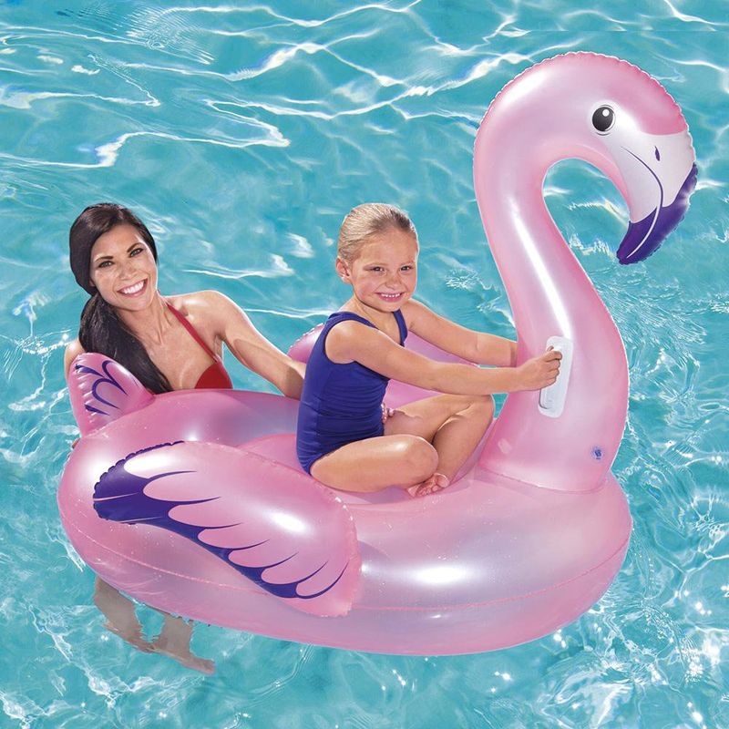 Flotador Inflable de Flamenco Rosa con Manijas para Niños