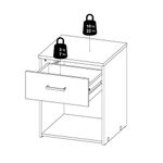 Mesa de Noche Beige 37.6x36x47.5 Cm - Tvilum