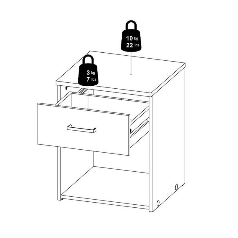 Mesa de Noche Beige 37.6x36x47.5 Cm - Tvilum