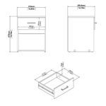 Mesa de Noche Beige 37.6x36x47.5 Cm - Tvilum