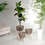 Set de 3 Canastas de Papel y Madera 34x3 Cm