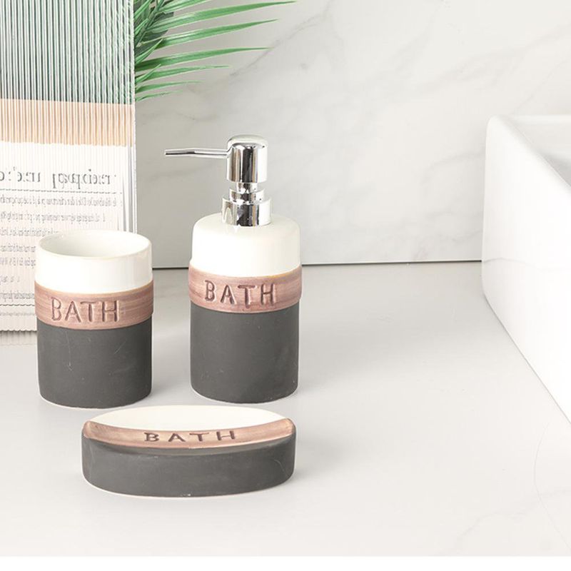 Set de 3 Piezas para Baño Gris con Blanco