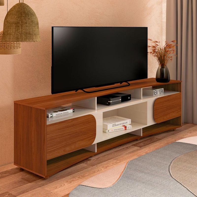 Mueble para TV MDF Natural y Blanco