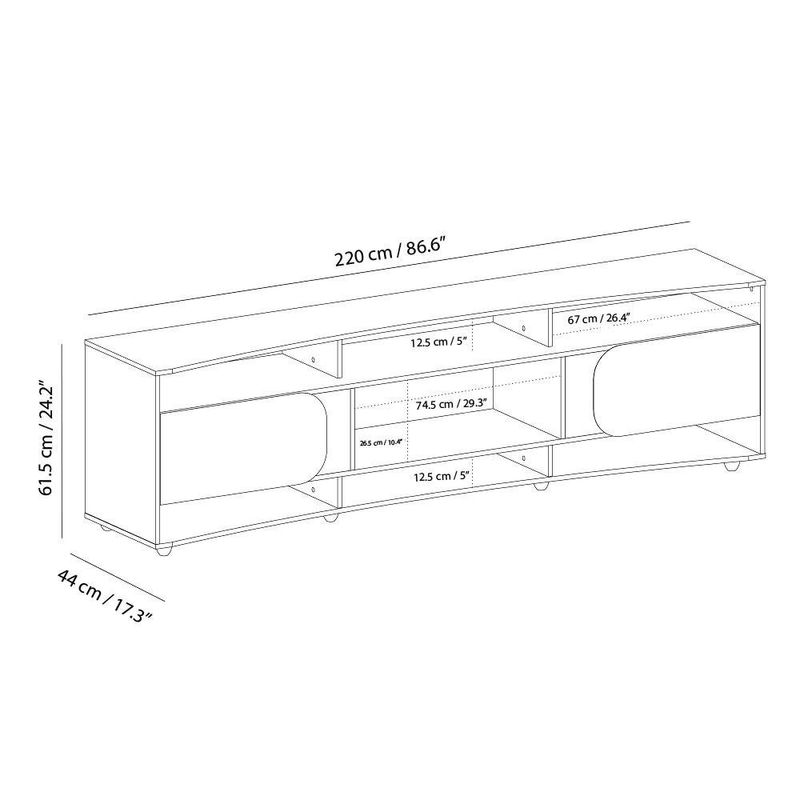 Mueble para TV MDF Natural y Blanco