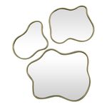 Set de 3 Espejos Ondulados Dorados