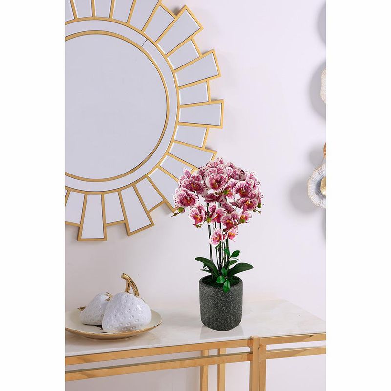 Orquídea Artificial en Maceta Blanca y Morada 72 Cm