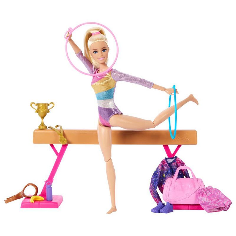 Muñeca Barbie Gimnasta con Viga de Equilibrio