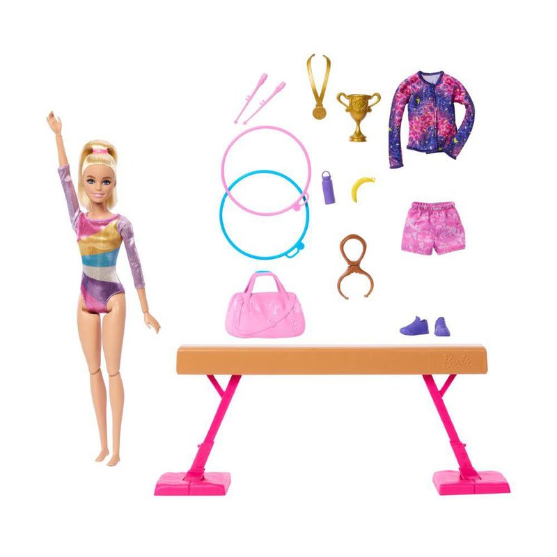 Muñeca Barbie Gimnasta con Viga de Equilibrio
