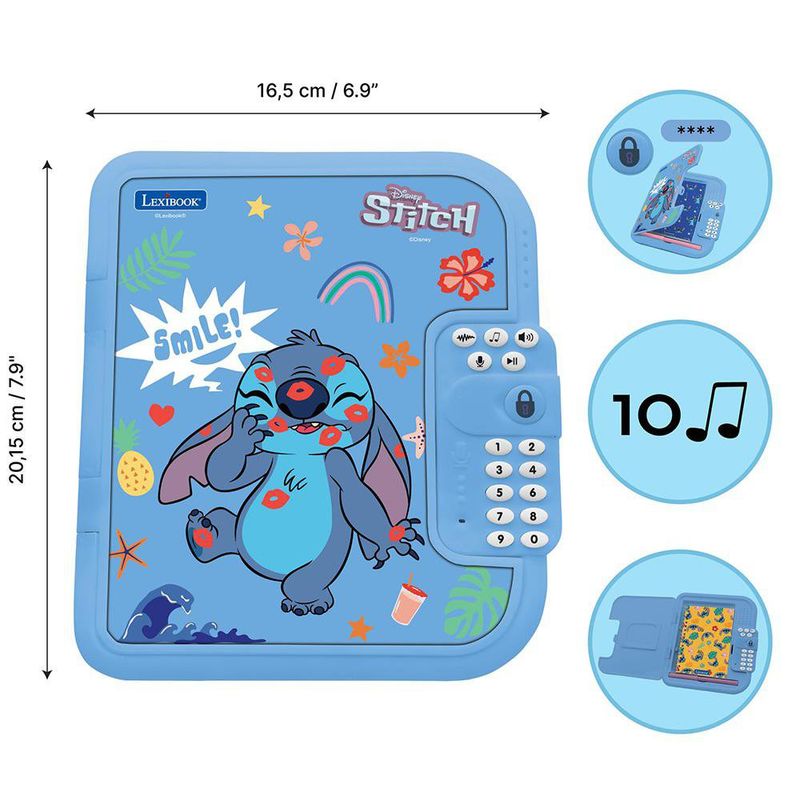 Diario Secreto Electrónico de Stitch con Código