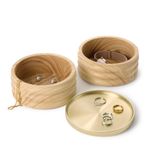 Joyero Circular de Madera con Acabado Natural