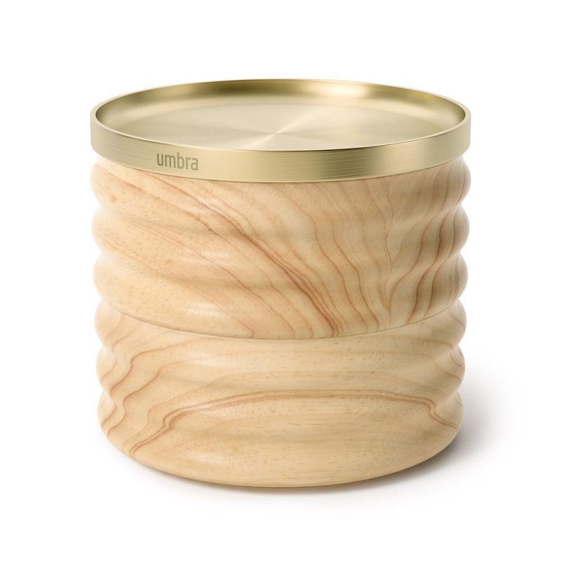 Joyero Circular de Madera con Acabado Natural