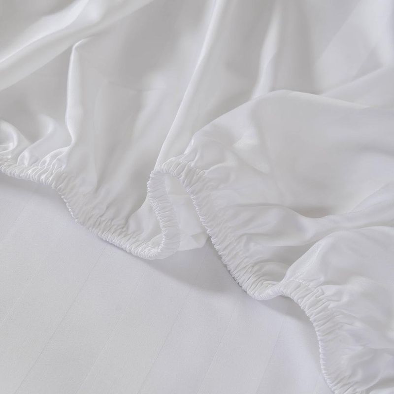Set de Sábanas Stripe Bamboo Blanco - Varios Tamaños