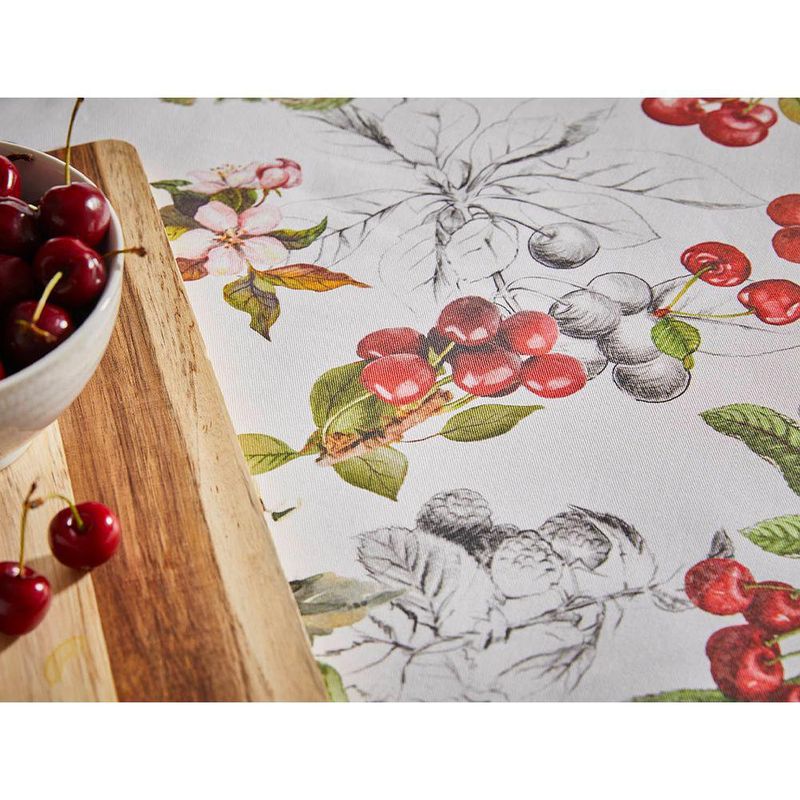 Mantel Rectangular Resinado Cerezas