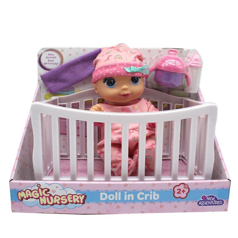 Muñeca con Cuna y Accesorios Magic Nursery