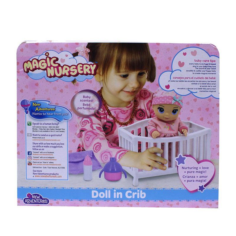 Muñeca con Cuna y Accesorios Magic Nursery