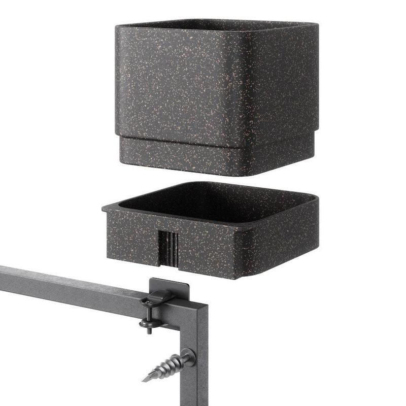 Repisa de Pared para Plantas Cubiko Negra