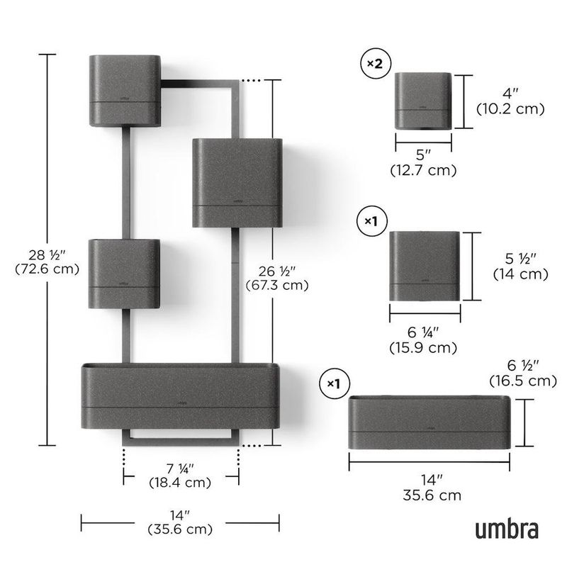 Repisa de Pared para Plantas Cubiko Negra
