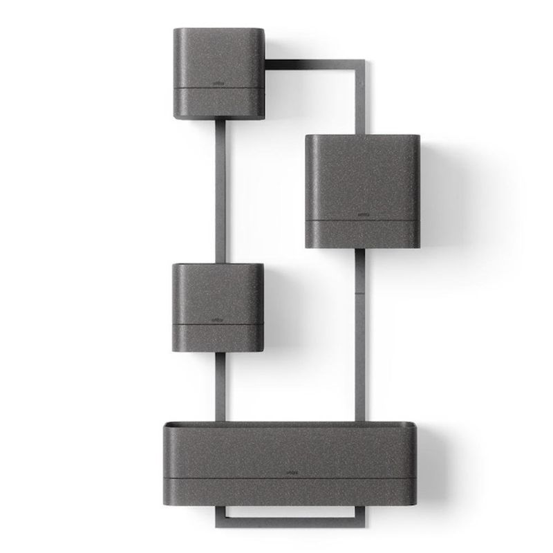 Repisa de Pared para Plantas Cubiko Negra