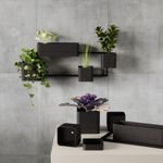 Repisa de Pared para Plantas Cubiko Negra
