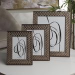 Portarretratos Metalizado Texturizado Color Bronce