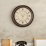 Reloj de Pared con Detalles en Café y Negro 12 Plg