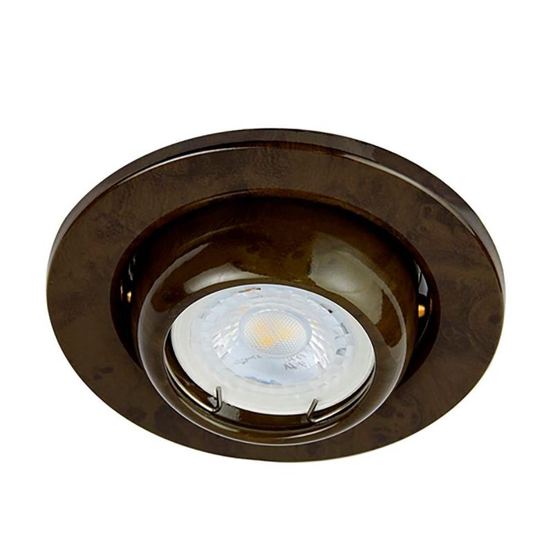 Ojo de Buey Caja Octagonal Color Madera + Bombilla LED MR16