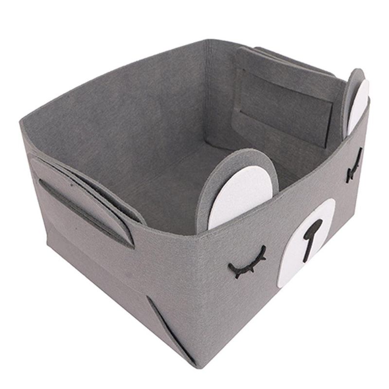 Caja Organizadora Gris Diseño Oso 27.5x23x16.5 Cm