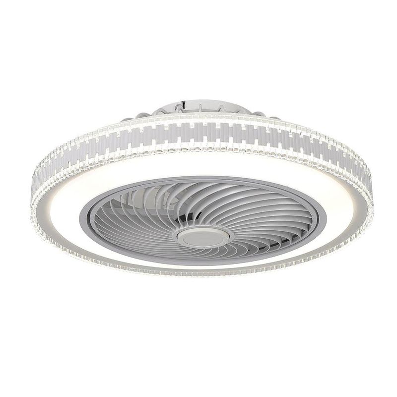 Ventilador de Techo con Luz Atenuable Blanco y Gris 49 Cm