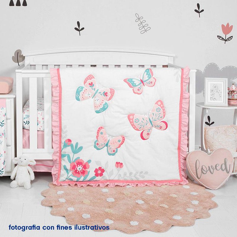 Set De Edredon Para Cuna Mariposas 2 Pzas - Koala Baby