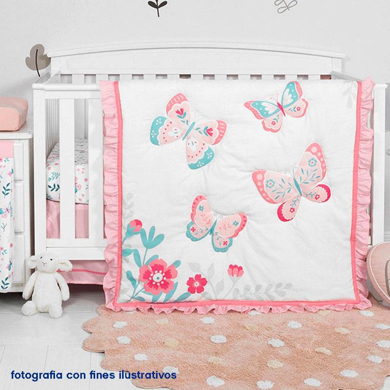 Set De Edredon Para Cuna Mariposas 2 Pzas - Koala Baby