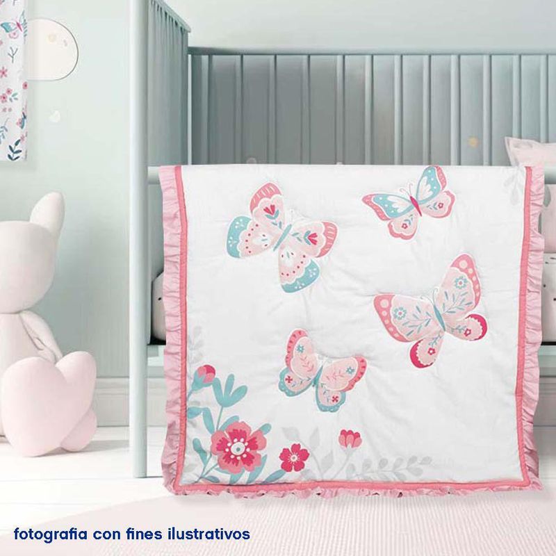Set De Edredon Para Cuna Mariposas 2 Pzas - Koala Baby