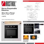 Horno Eléctrico Empotrable Negro