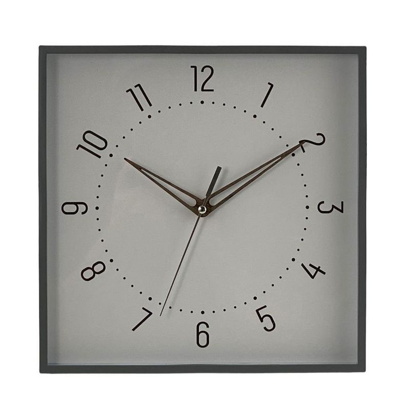 Reloj de Pared Cuadrado Decorativo Gris 28.4x4x28.4 Cm