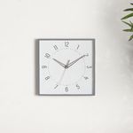 Reloj de Pared Cuadrado Decorativo Gris 28.4x4x28.4 Cm