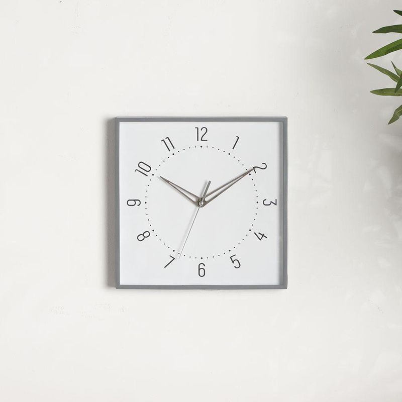 Reloj de Pared Cuadrado Decorativo Gris 28.4x4x28.4 Cm