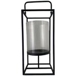 Candelero de Metal Negro con Portavelas