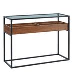 Mesa Consola Terni Nogal y Negro 110X40X80 Cm