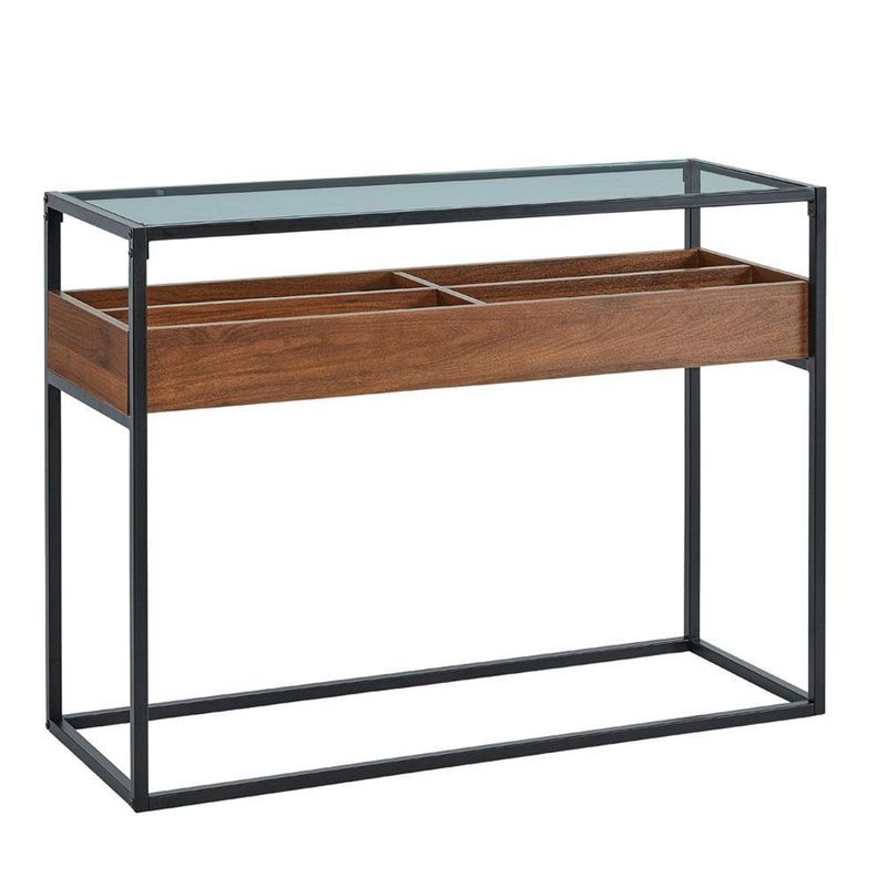 Mesa Consola Terni Nogal y Negro 110X40X80 Cm