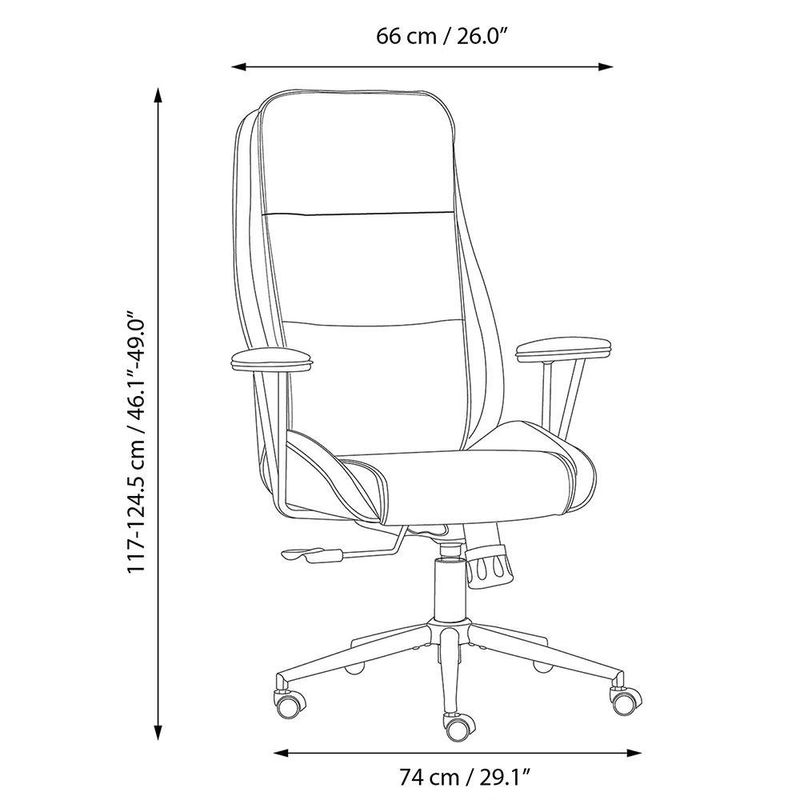 Silla de Oficina Ejecutiva Lucas 74X66X125 Cm - Varios Colores