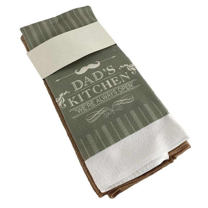 Set de 2 Toallas de Cocina Verde Estampada Dad’s Kitchen