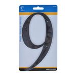 Número 9 de Plástico Negro 6 Plg - Hillman