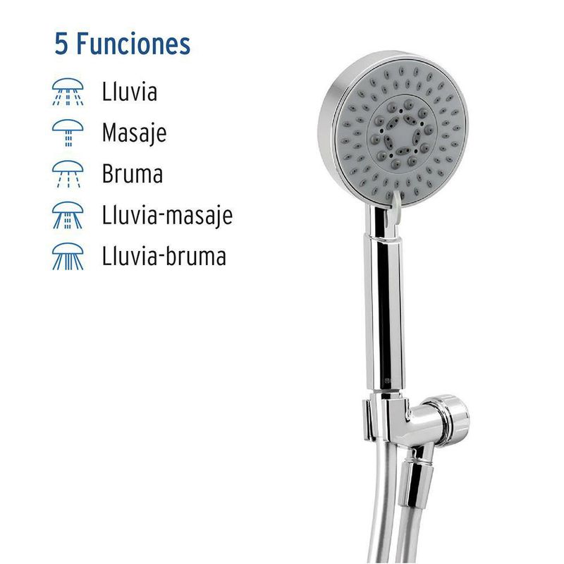 Regadera Manual 5 Funciones Element Cromo