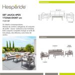 Set de Muebles de Exterior Jauca Gris 4 Pzas