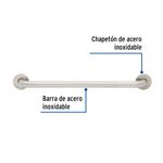 Barra Recta de Seguridad Acero Inoxidable 60 Cm